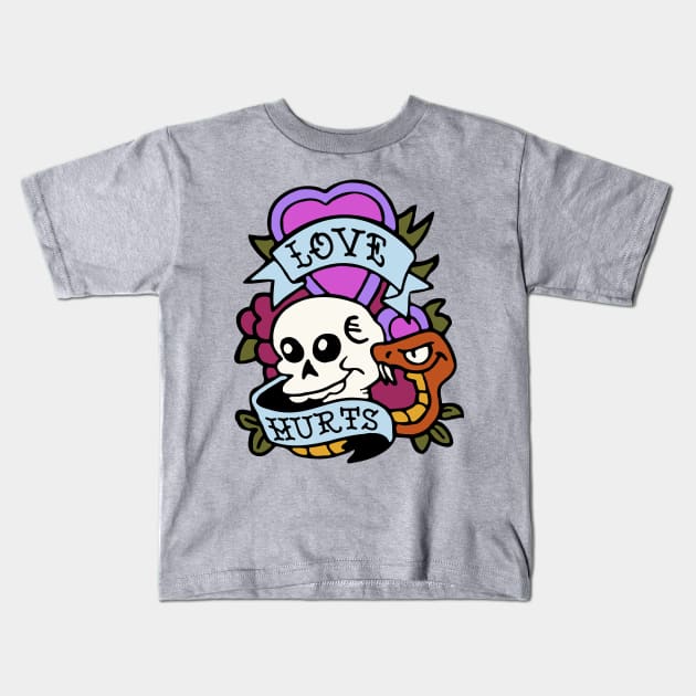 Love Hurts Tattoo Kids T-Shirt by Vault Emporium